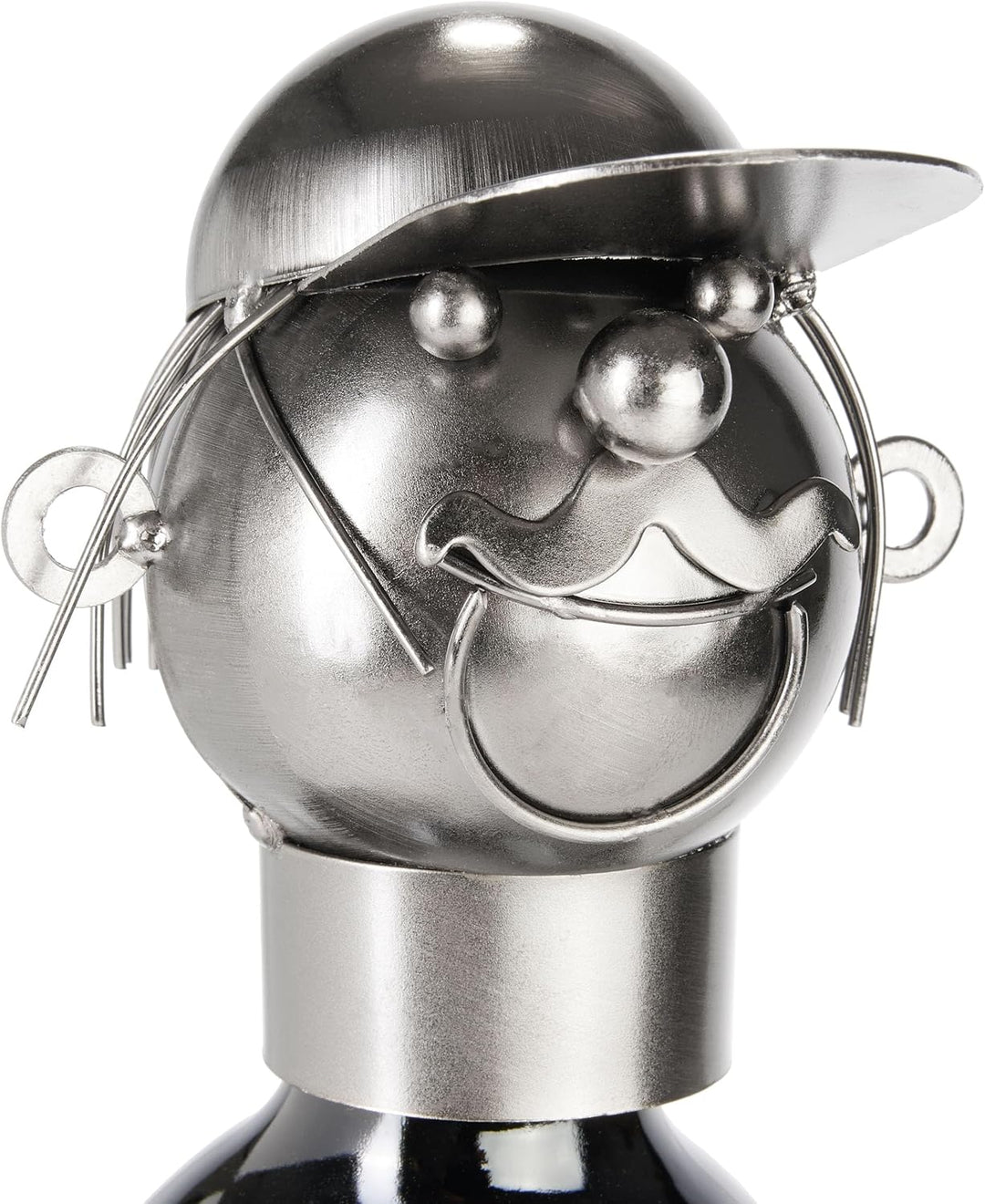 BRUBAKER Weinflaschenhalter Angler mit Kescher - Metall Flaschenhalter Angeln - 35 cm Wein Geschenk