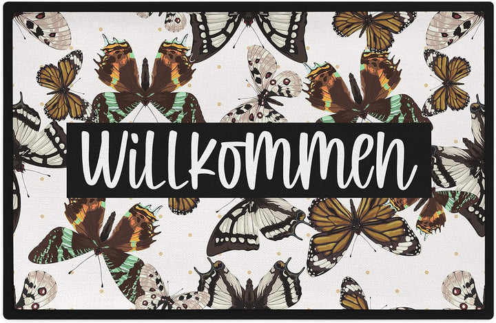 Trendation - Willkommen Fussmatte Grafik Schmutzfangmatte Geschenk Aussen Innenbereich 60x40 cm Wasc