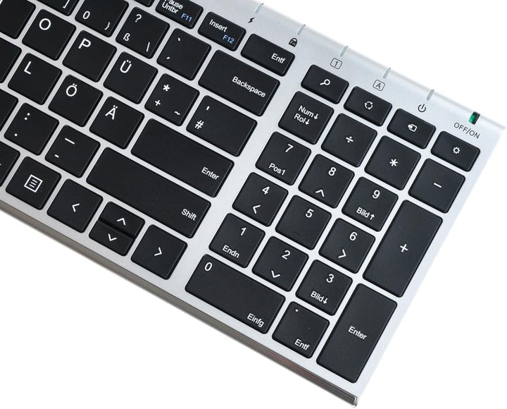Kabelloses Premium-Set: Tastatur & Maus | QWERTZ DE | Ultra-Slim Design | GER-POL
