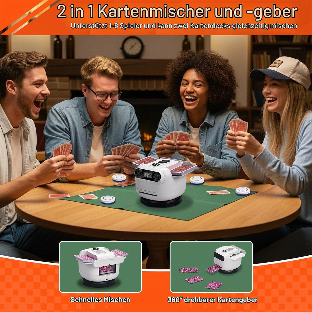 Automatischer Kartenmischmaschine und Austeiler 2-in-1, kartenmischer elektrische unterstützt 1-2 De