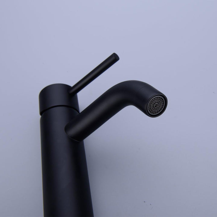 TRUSTMI Einhebel-Badarmatur Zapfhahn Messing, einlochmontiert, mattschwarz Matt Schwarz, Matt Schwar