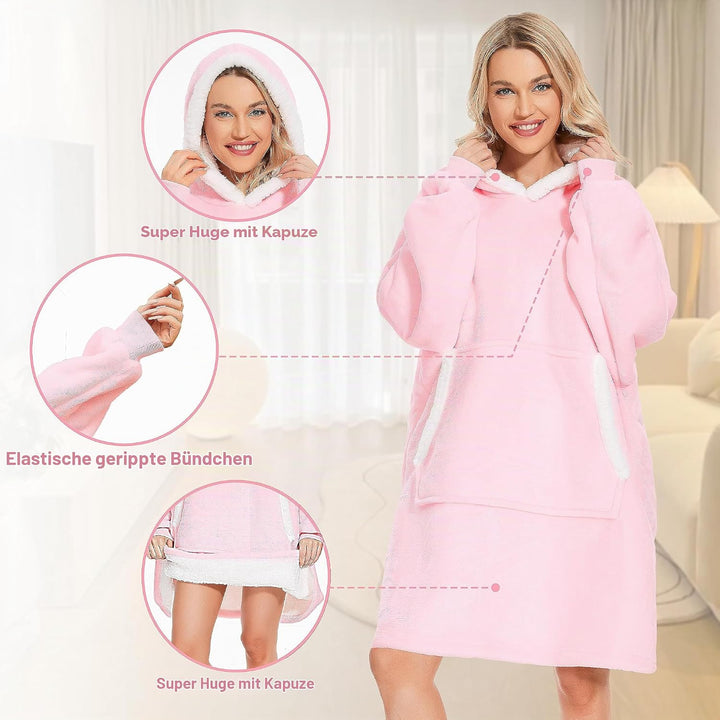 Gentlewarm übergrosse Hoodie Sweatshirt mit Kapuze, Super Weich und bequem Flanell Damen Kapuzenpull