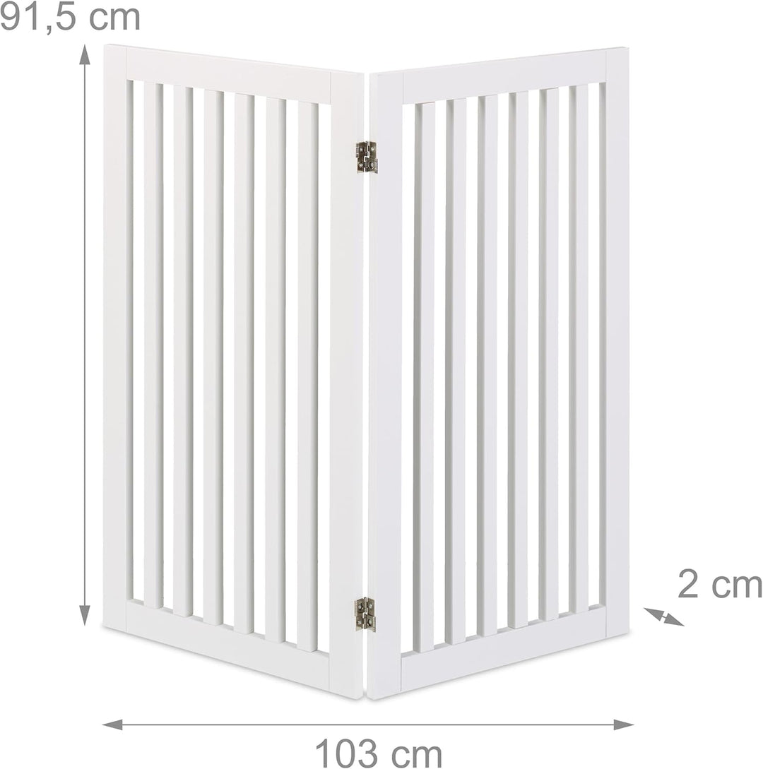 Relaxdays Hundeabsperrgitter, freistehendes Schutzgitter, HxB: 91,5 x 103 cm, MDF, zusammenklappbar,