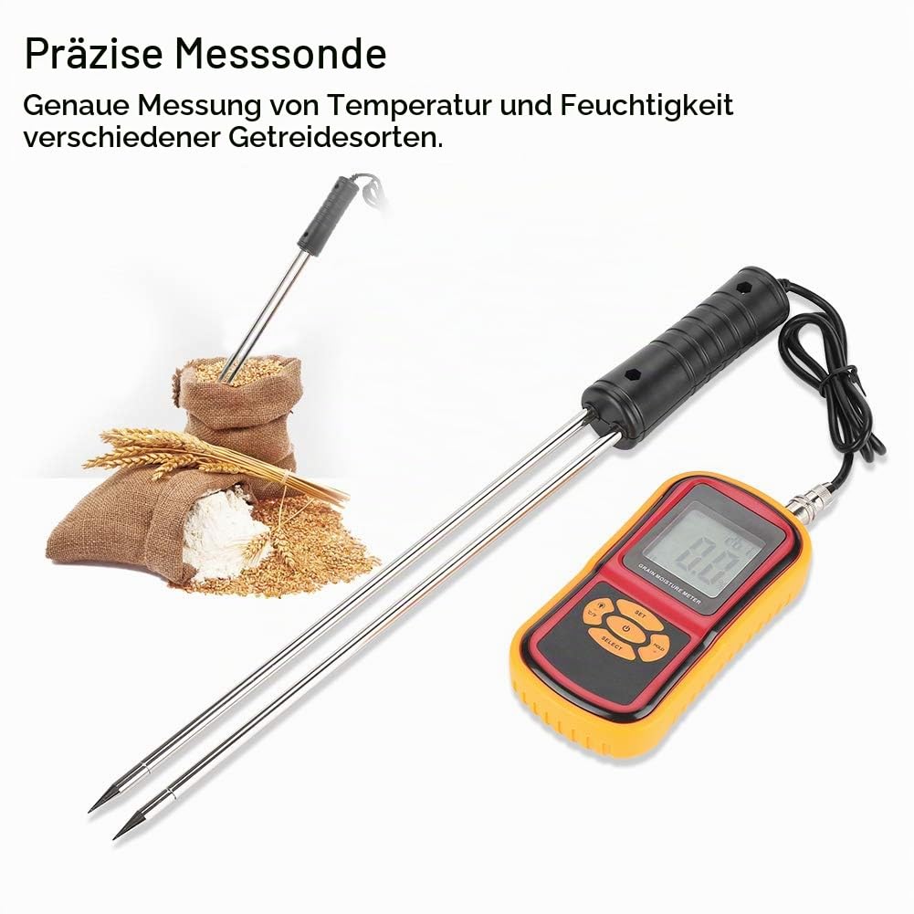 Feuchtemessgerät Digital Grain GM640 Feuchtetester LCD-Getreidetester Feuchtetemperatur Messer für W