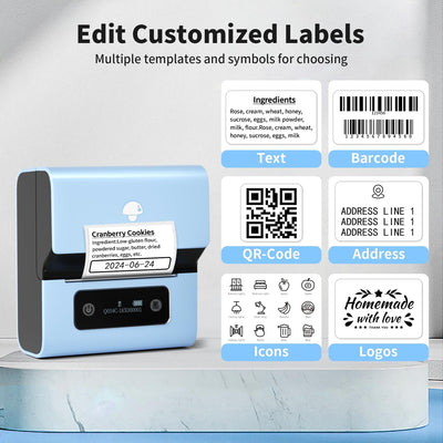 Phomemo M221 Etikettendrucker - Barcode Drucker Bluetooth Beschriftungsgerät Label Maker, für Untern