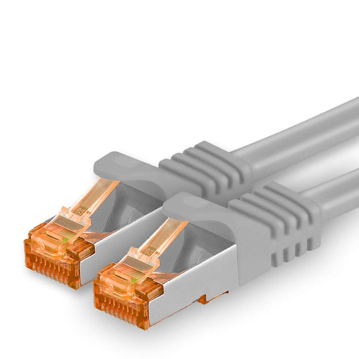 1aTTack.de 7,5m - Cat.7 Netzwerkkabel Grau - 1 Stück Gigabit Ethernet LAN Kabel 10000 Mbit s Patchka