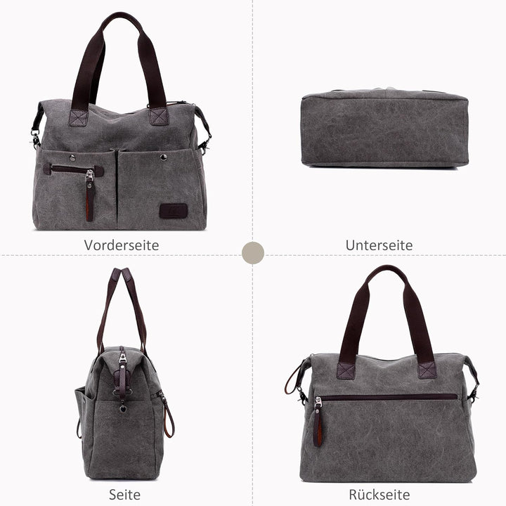 DIRRONA Mode Damen Canvas Handtasche Canvas Schultertasche Beiläufig Hobo Tasche Schule Einkaufen Tr