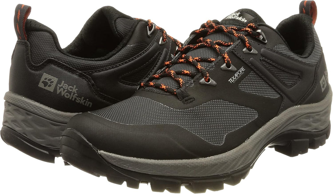 Jack Wolfskin Herren Rebellion Guide Texapore Low M Walking-Schuh 41 EU Black Orange, 41 EU Black Or