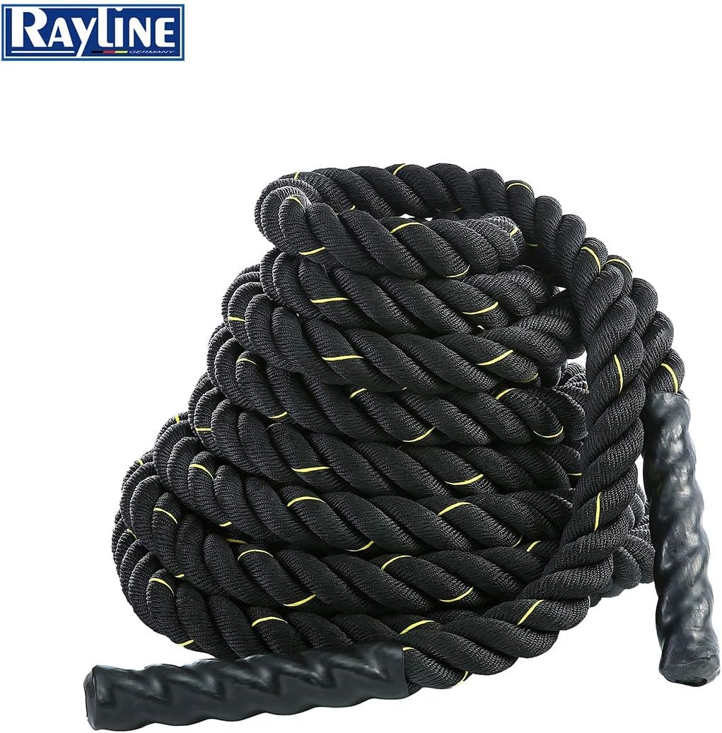 Rayline Trainingsseil Battle Rope Sportseil Tau 15m Training-Fitness-Bodybuilding-Gymnastik-Aerobic-