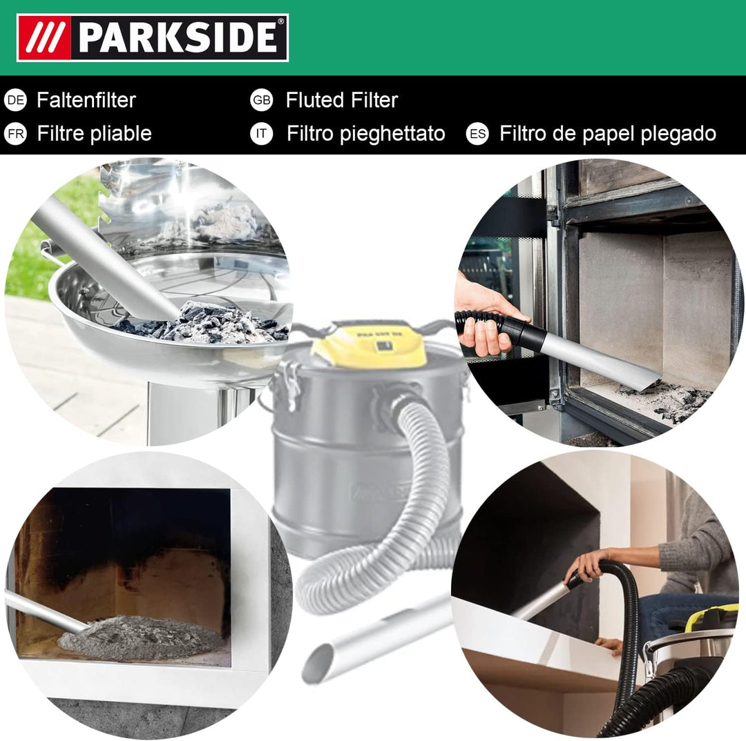 Original Parkside Lidl Falten-Filter mit Stahlinnengitter, stabile Ausführung, für Aschesauger und A