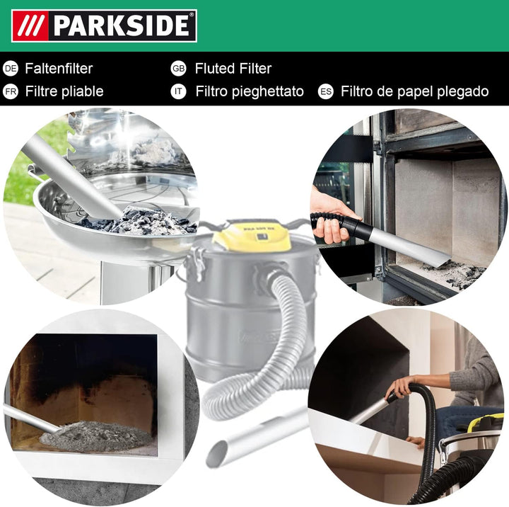 Original Parkside Lidl Falten-Filter mit Stahlinnengitter, stabile Ausführung, für Aschesauger und A