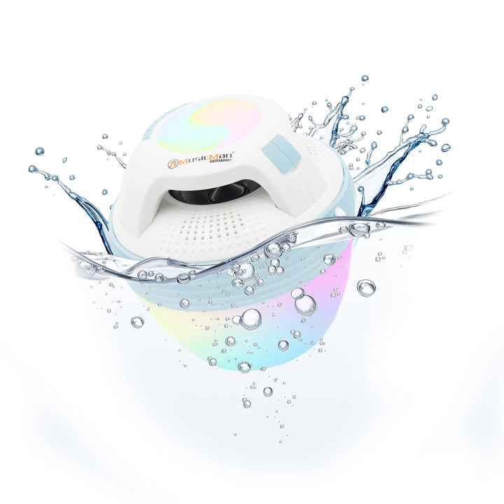 Musicman Pool-Lautsprecher BT-X60 - Tragbar, Kabellos und wasserdicht mit Bluetooth, 4 verschiedenfa