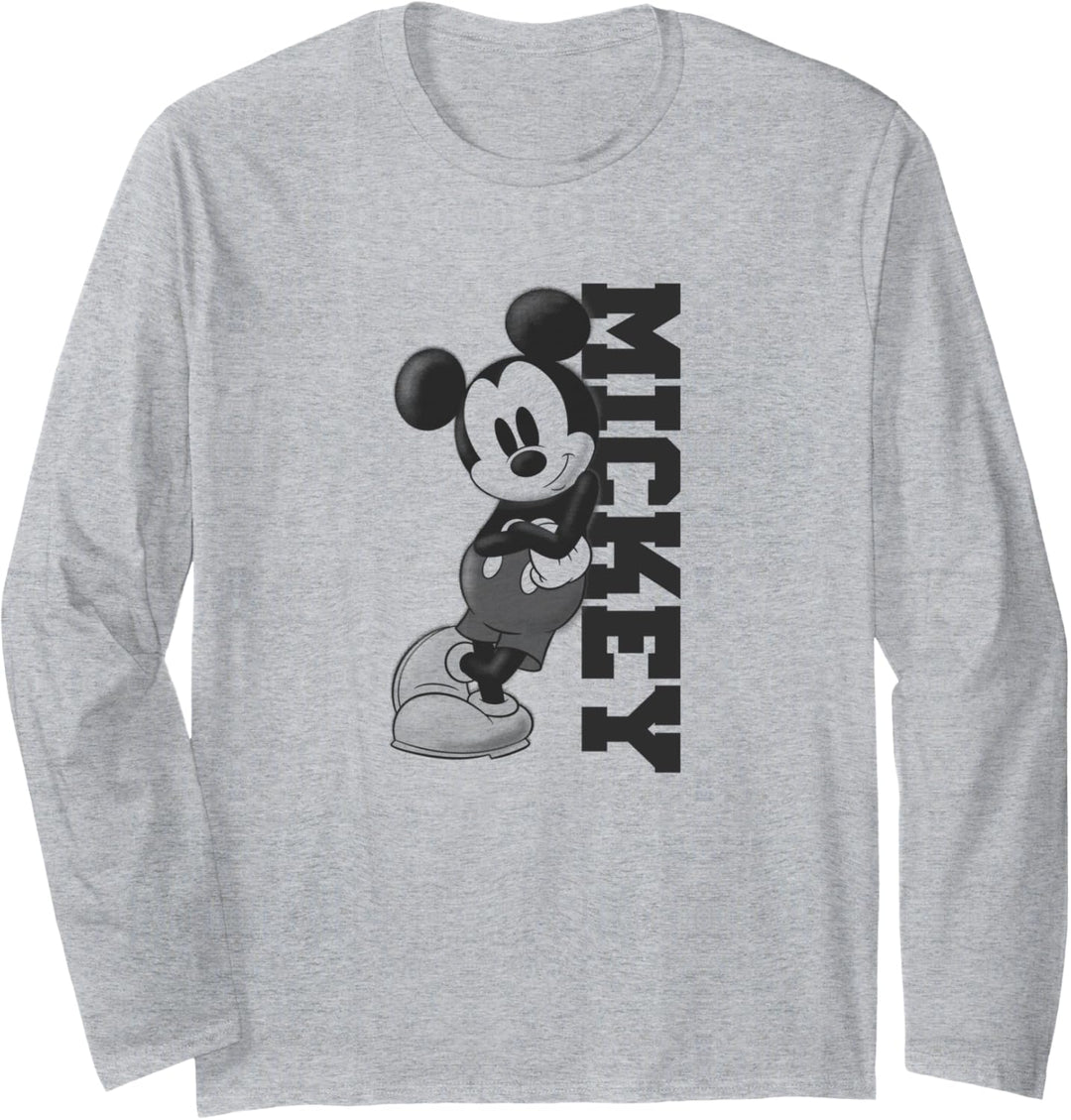 Disney Mickey Mouse Classic Lean On Black Text Langarmshirt