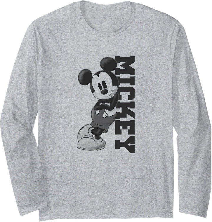 Disney Mickey Mouse Classic Lean On Black Text Langarmshirt