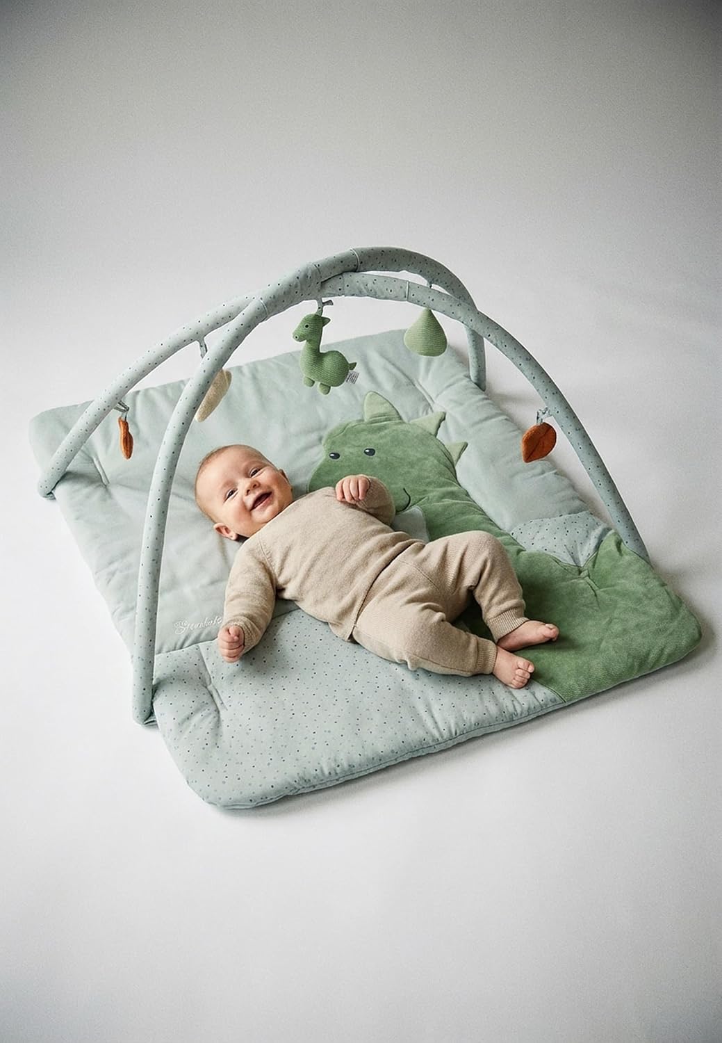 Sterntaler Spielbogen Dino Rexi - Spielbogen aus Velour und bedrucktem Baumwoll Mischgewebe - Baby S