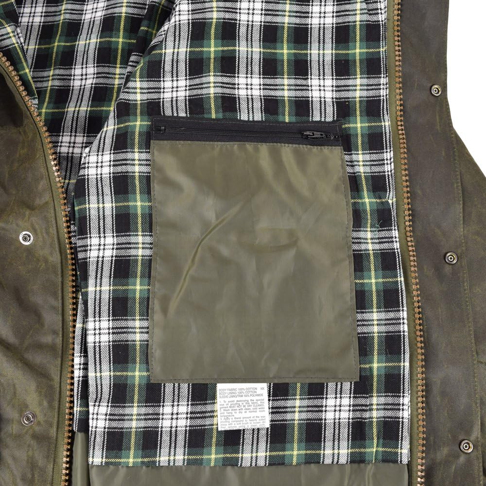 Wachsjacke New England Jager | Robuste Wind- und wasserdichte Regenjacke | Für Jäger mit Hasentasche