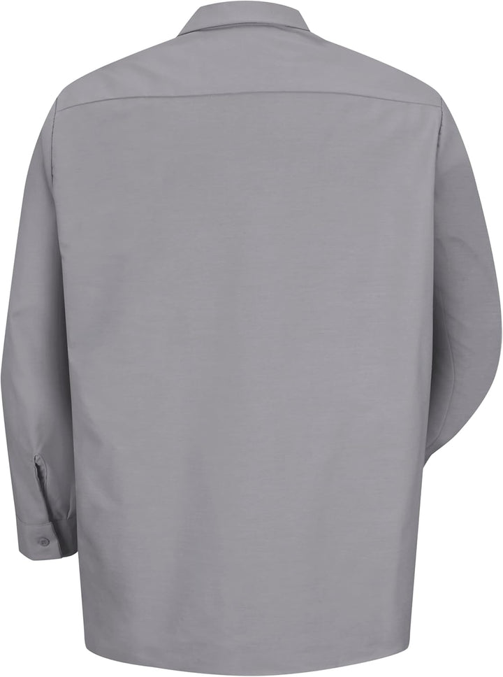 Red Kap Herren Industrielles, Regular Fit, Langarm Button-Down-Arbeitshemd L Tall Silbergrau, L Tall