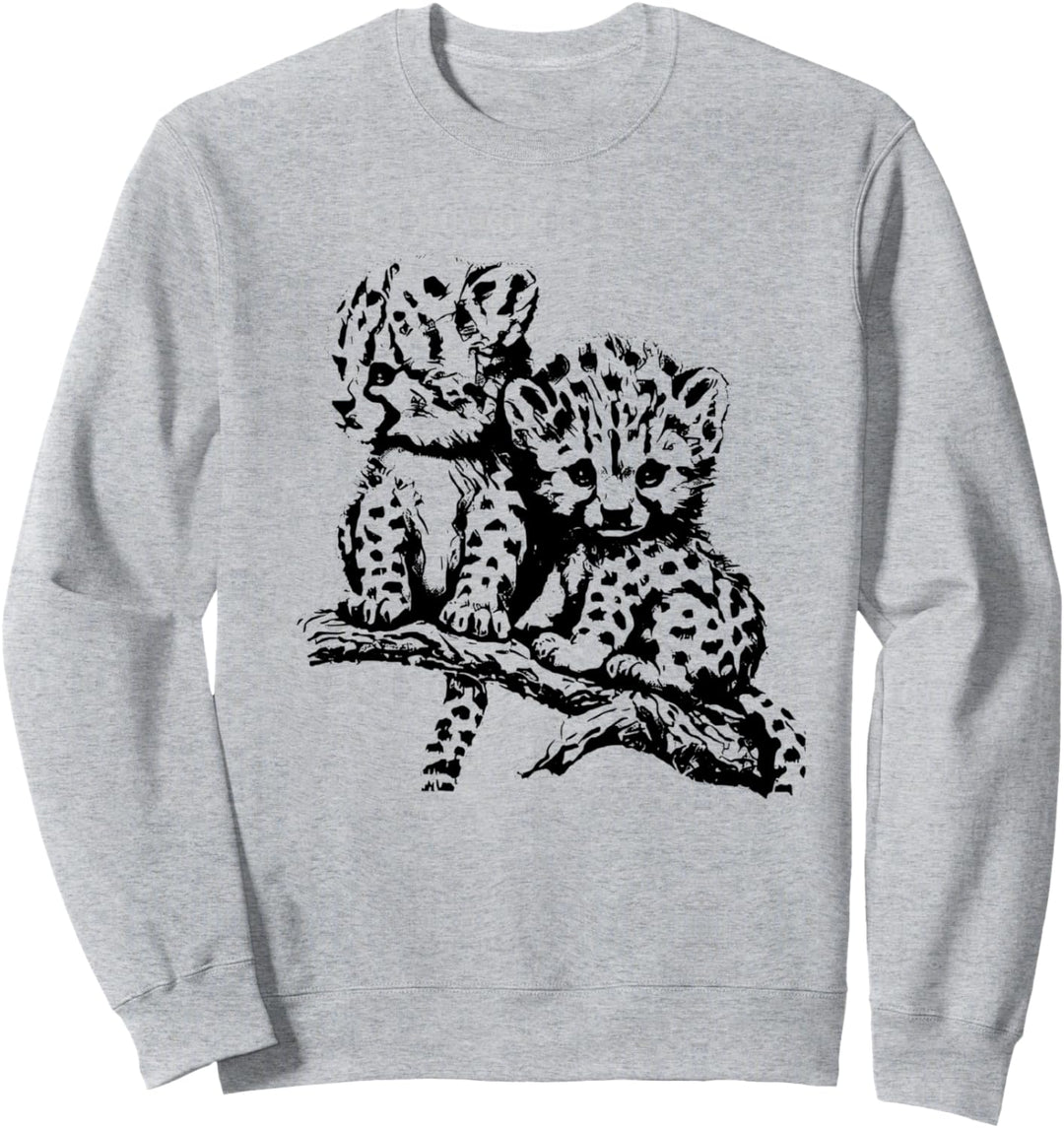 Geparden Babys Motiv Raubkatze Katzen Gepard Jungtiere Sweatshirt