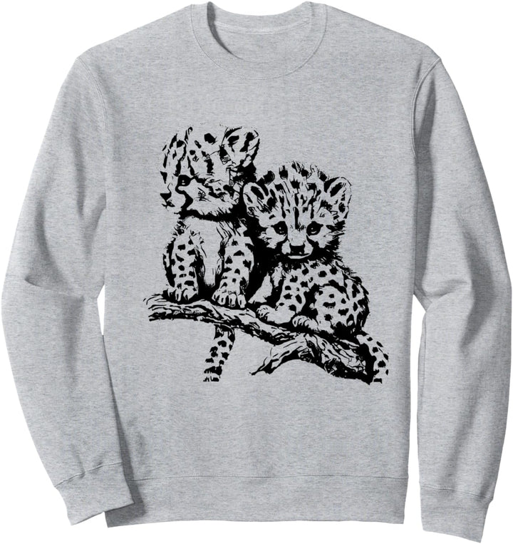 Geparden Babys Motiv Raubkatze Katzen Gepard Jungtiere Sweatshirt