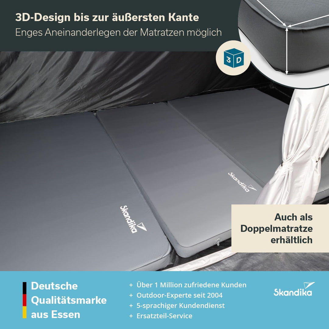 Skandika Premium Easy Isomatte Single 3D | 10 cm dick, selbstaufblasend, leicht, faltbar, selbstfüll