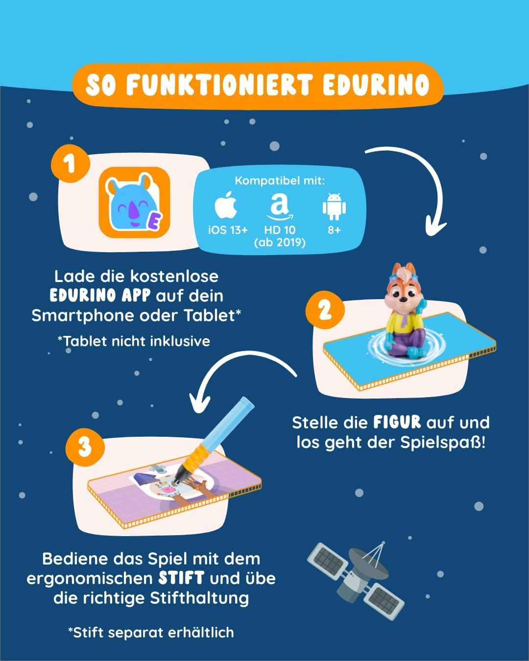 Edurino Figur Ari Meine Körperteile ab 4 Jahren inkl. App | Die Körperteile | Die fünf Sinne | Hygie