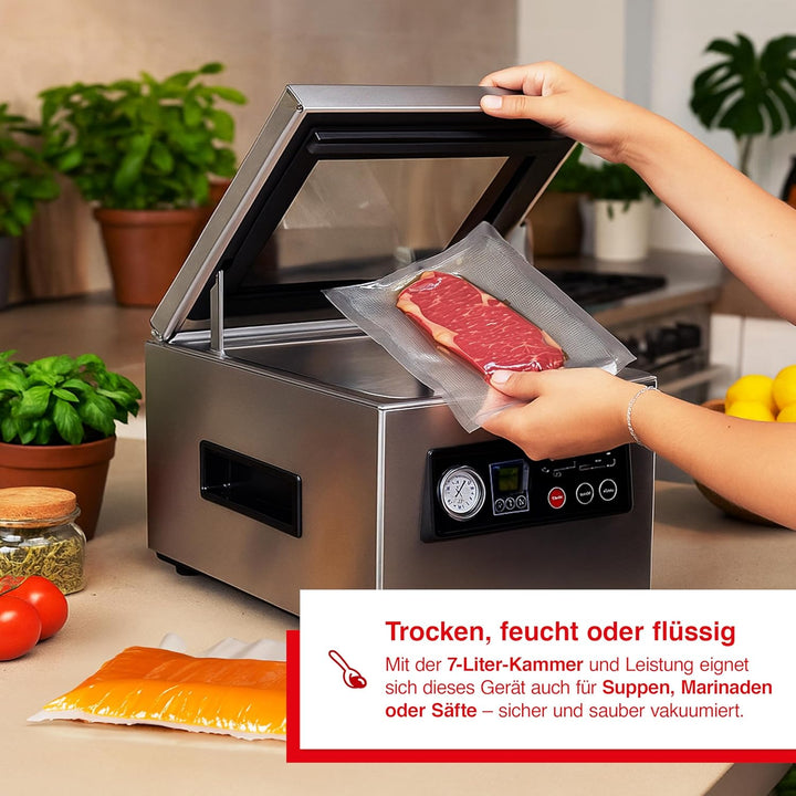 Solis Chamber Vac Pro 5702 Kammervakuumierer - Vakuumiergerät - Für Trockene und Feuchte Lebensmitte