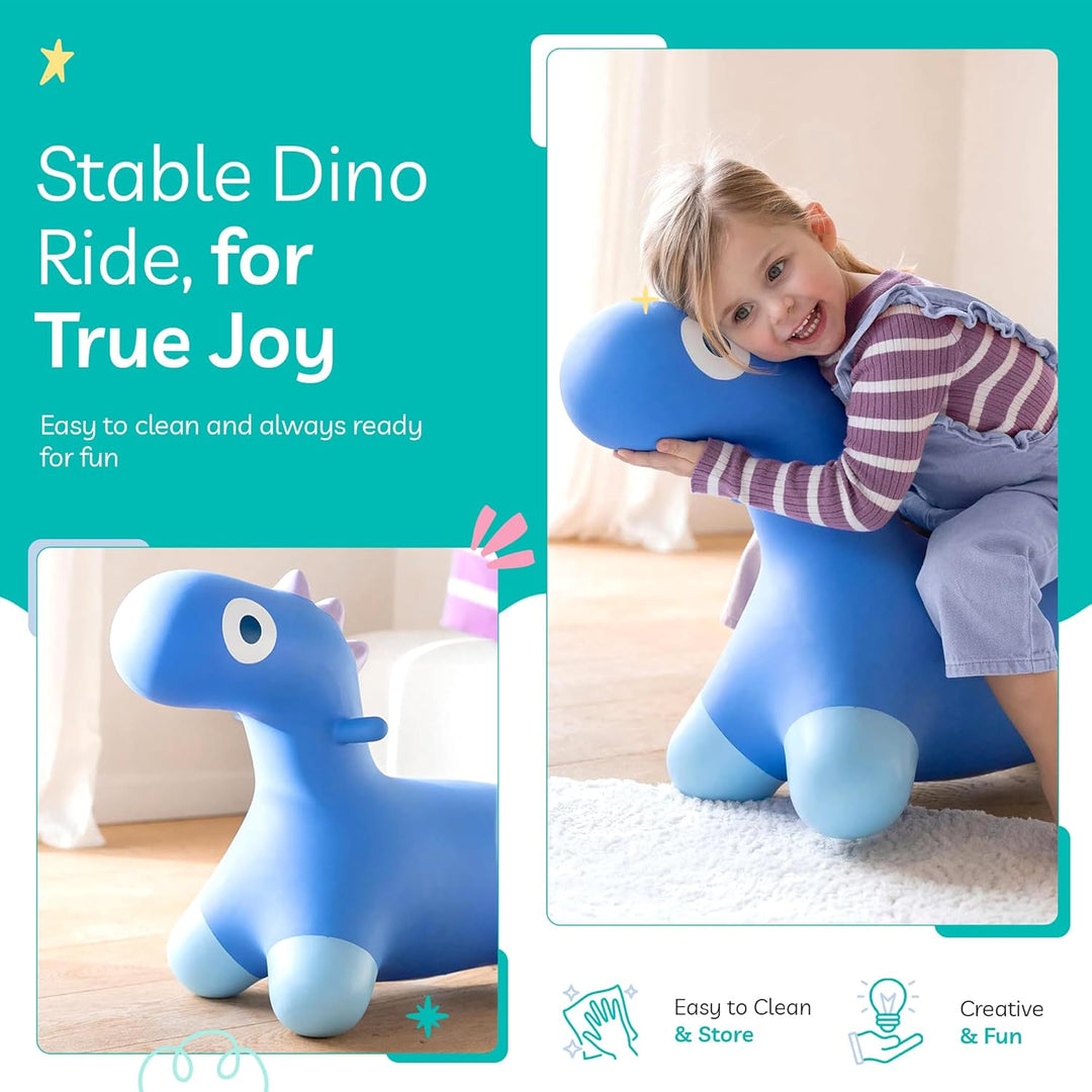 Quut - Hoppi Dino Springen – aufblasbares Springspielzeug – Aussen und Innen – Design – inklusive Pu