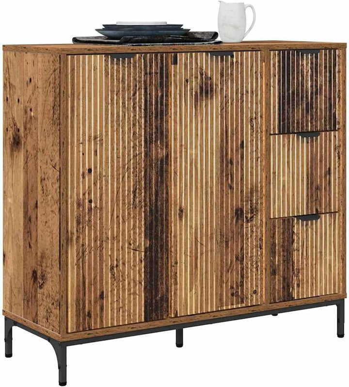 Homgoday Sideboard Altholz 89,5 x 33 x 82 cm Holzwerkstoff Anrichte Model883462