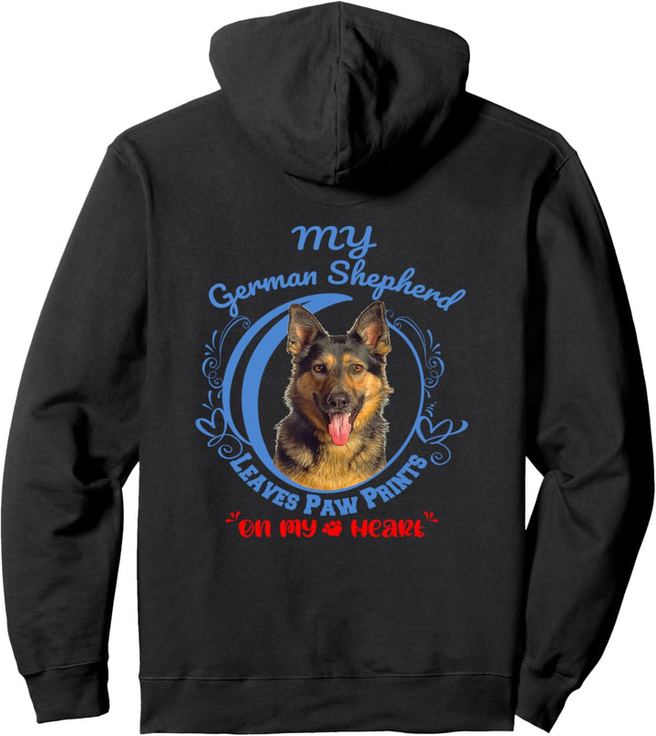 German Shepherd Hundebesitzer Paw Prints On My Heart Pullover Hoodie