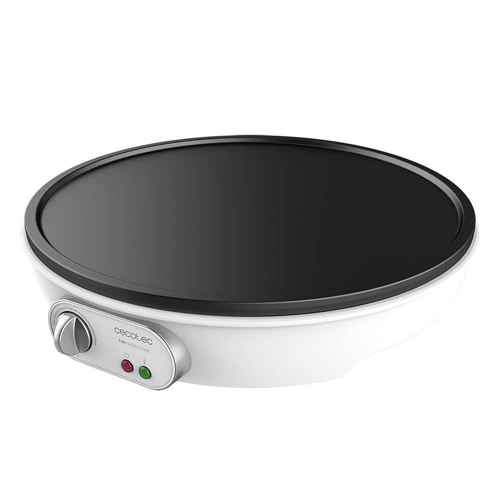 Cecotec Crepera Eléctrica Fun Crepelicious. 1000 W, Placa con Revestimiento Antiadherente, Potencia