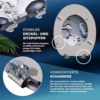 CASARIA® WC Sitz Doppelte Absenkautomatik MDF Holzkern hygienisch Rostfreie Scharniere 175kg Bad Toi