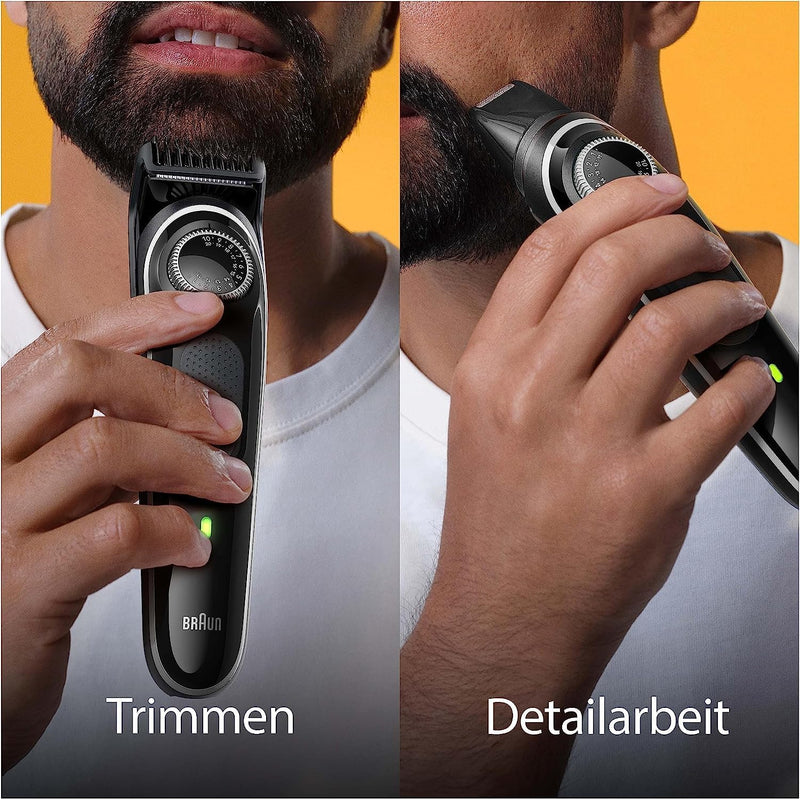 Braun Barttrimmer, Trimmer Herren, mit ultrascharfer Klinge, 40 Längeneinstellungen, wiederaufladbar