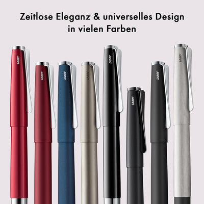 Lamy studio Lx Tintenroller 366 Rollpen aus rostfreiem Edelstahl in schwarzem Softlack-Finish M 63 s