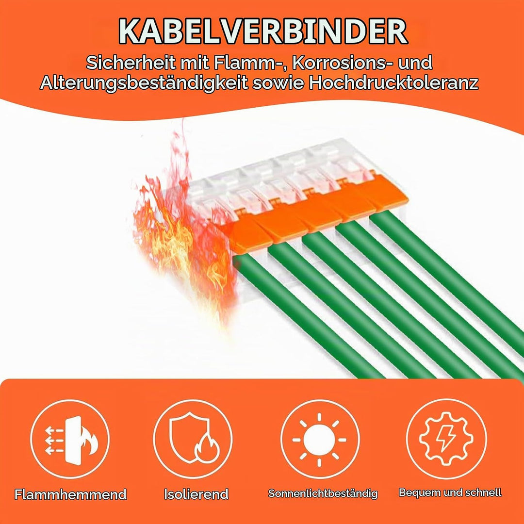 Kabelverbinder, 75 Stück Kabelklemmen Elektro, Wiederverwendbare Klemmen Set mit Betätigungshebel, 4