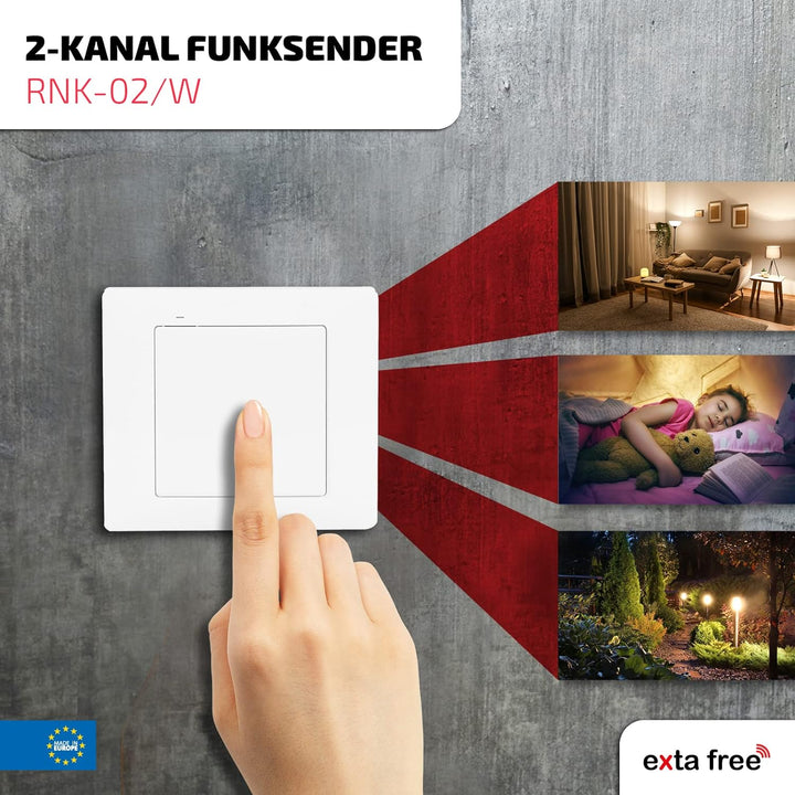 Zamel RNK-02/W Funk-Schalter I 1-Tasten 2-Kanal-Sender I Für Funksteuerung von Systemempfängern Kabe