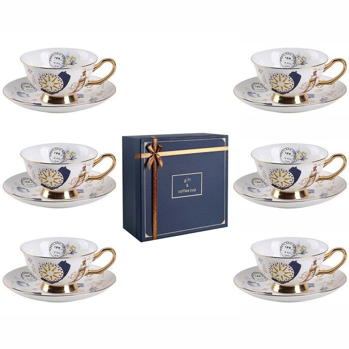 12 Stück Europäischen Blumen Tee Set,Bone China Tee Set Service Kaffee Set, 9 Optionen.Mit Geschenkb
