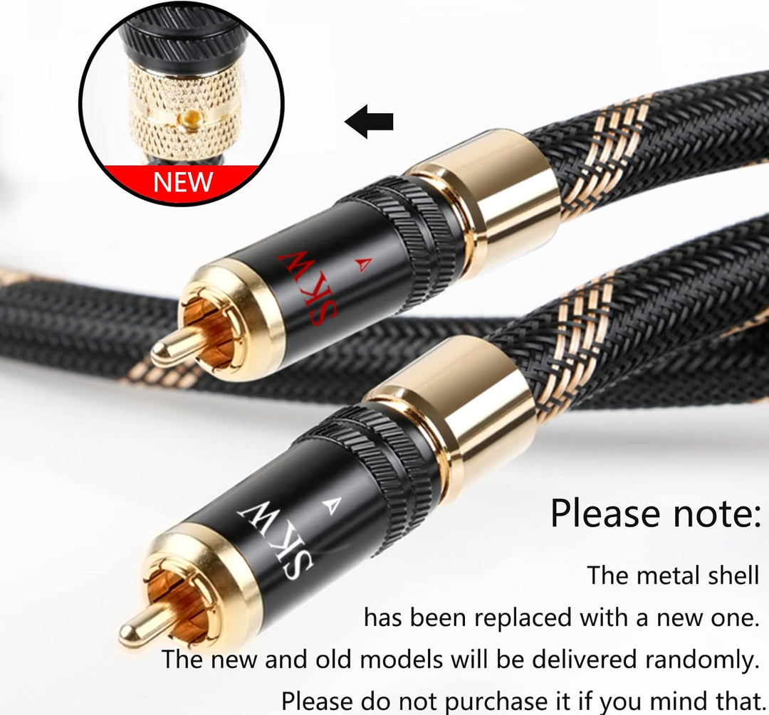 SKW Upgrade Cinch-Audiokabel 2 x Cinch auf 2 x Cinch Stecker mit selbstverriegelndem Stecker, RCA Ka
