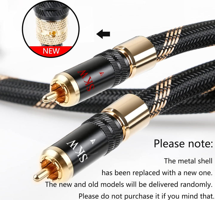 SKW Upgrade Cinch-Audiokabel 2 x Cinch auf 2 x Cinch Stecker mit selbstverriegelndem Stecker, RCA Ka