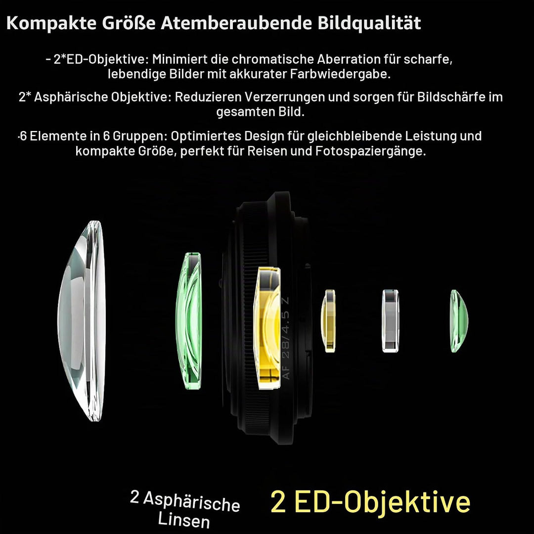 VILTROX 28mm F4.5 Z Mount Objektiv,AF 28mm f/4.5 Z Mount Pancake Objektiv Festbrennweite,Full Frame