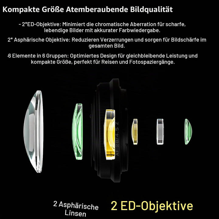 VILTROX 28mm F4.5 Z Mount Objektiv,AF 28mm f/4.5 Z Mount Pancake Objektiv Festbrennweite,Full Frame