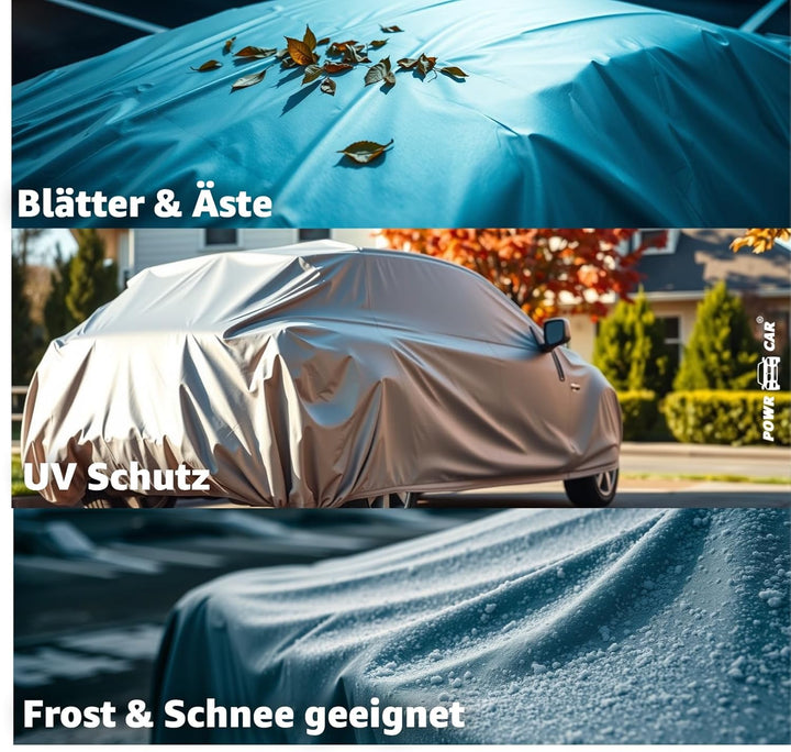 3X SUV Universale Autoschutzhülle: wasserdichte Autoplane für PKW/KFZ – Car Cover in Silber für umfa