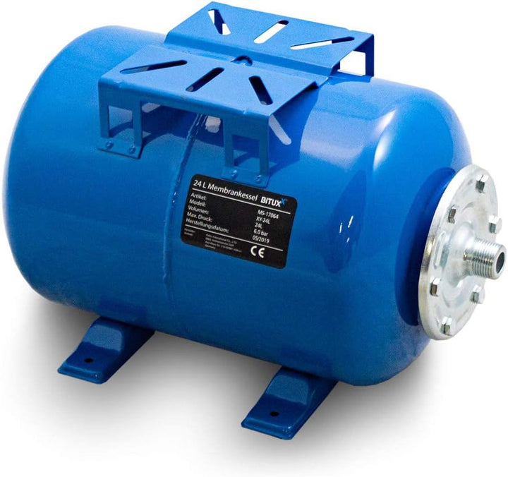 BITUXX® Stahl Membrankessel 24L Druckkessel Hauswasserwerk Kessel inkl Membran 1 Zoll Anschluss max.