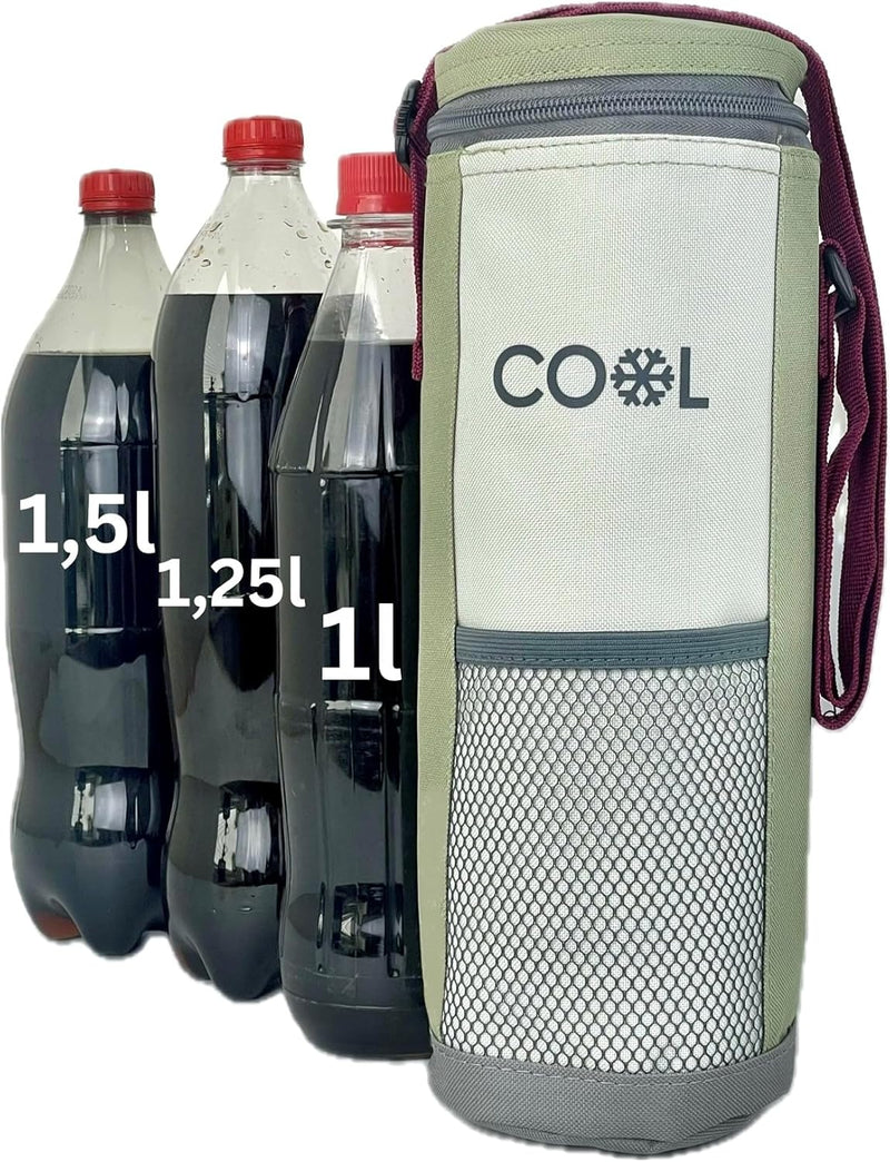 Kühltasche für Flaschen bis 1,5 Liter, Flaschenkühltasche, Grösse 12 x 32 cm, Kühlbox, Kühlbeutel, m