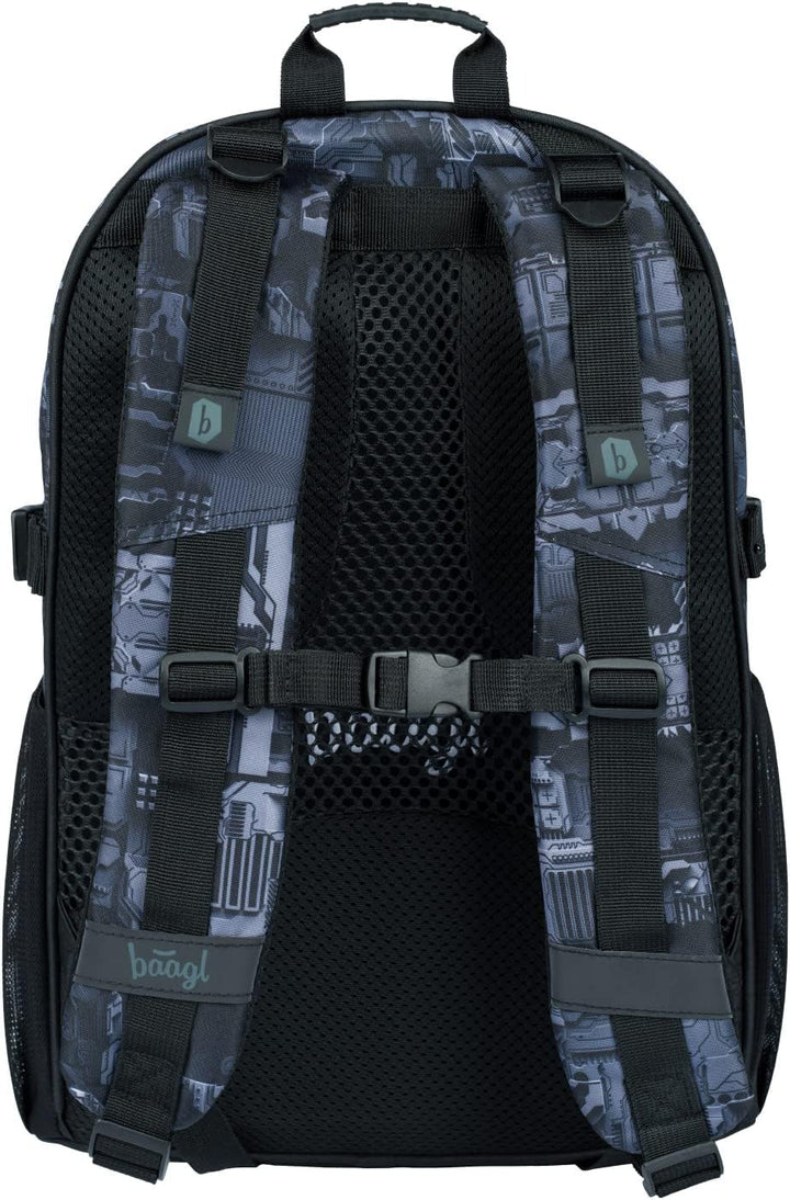 Baagl Schulrucksack Set Jungen 3 Teilig, Schultasche für Grundschule Volksschule, Grundschule Ranzen