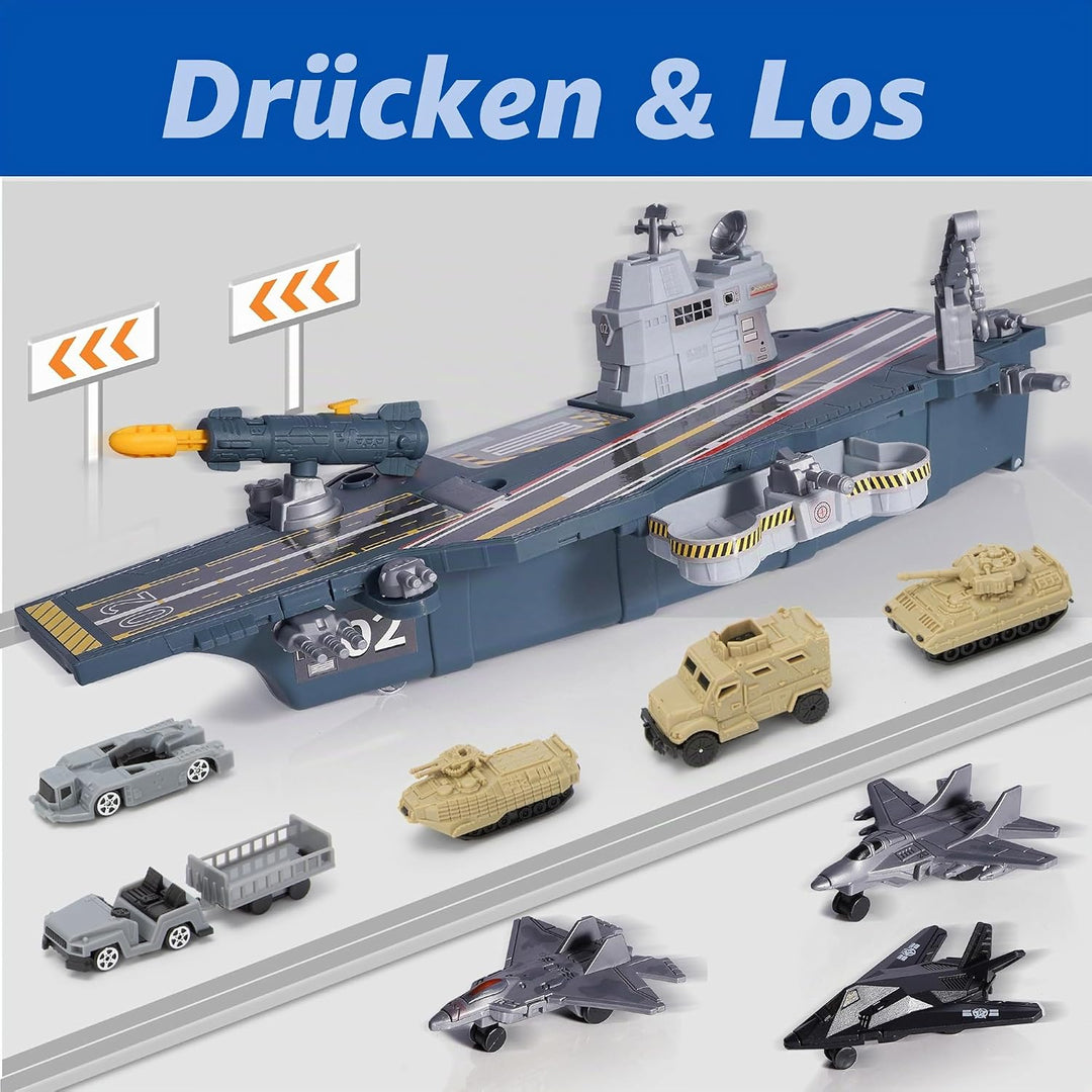 Militär Flugzeug Spielzeug, Militär Figuren mit Panzer Flugzeugträger Schlachtschiff, U-Boot, Kampfj