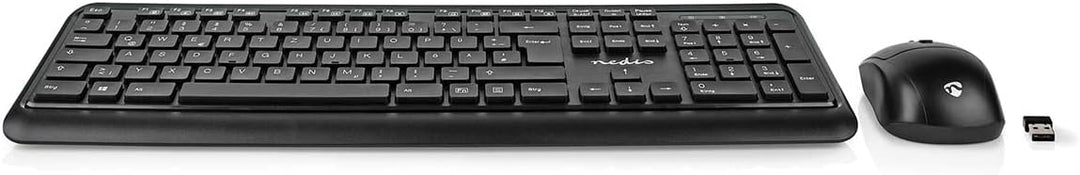 Nedis KBMCW100BKDE Maus und Tastatur-Set | Wireless | Maus- und Tastaturverbindung: USB | 800/1200 /