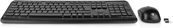 Nedis KBMCW100BKDE Maus und Tastatur-Set | Wireless | Maus- und Tastaturverbindung: USB | 800/1200 /