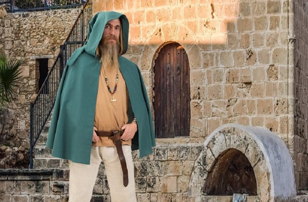 KarnevalsTeufel Cape mit Kapuze Mittelalter-Kostüm Unisex Grün