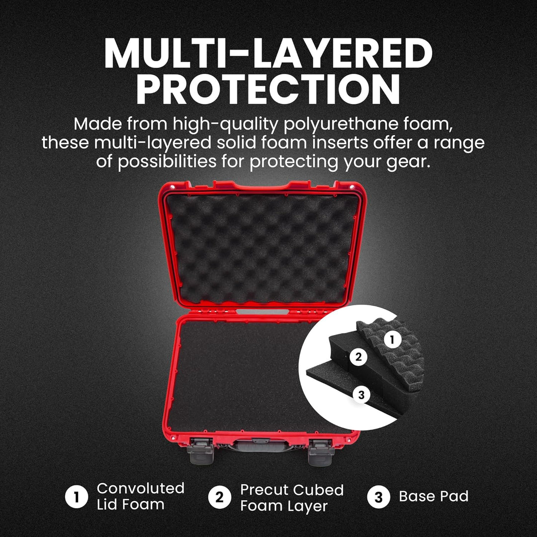 Nanuk 910 Wasserdichter Hartschalenkoffer Mit Plüschschaumeinlage - Rot Rot Cubed Foam, Rot Cubed Fo