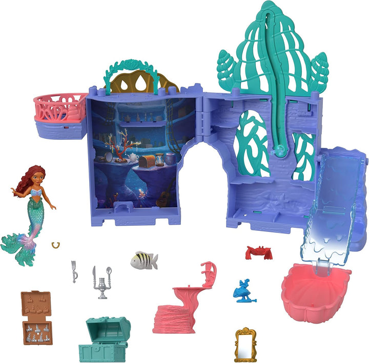 Mattel DISNEY Storytime Stackers - Spielset "Arielles Grotte" mit stapelbarem Puppenhaus, kleiner Me